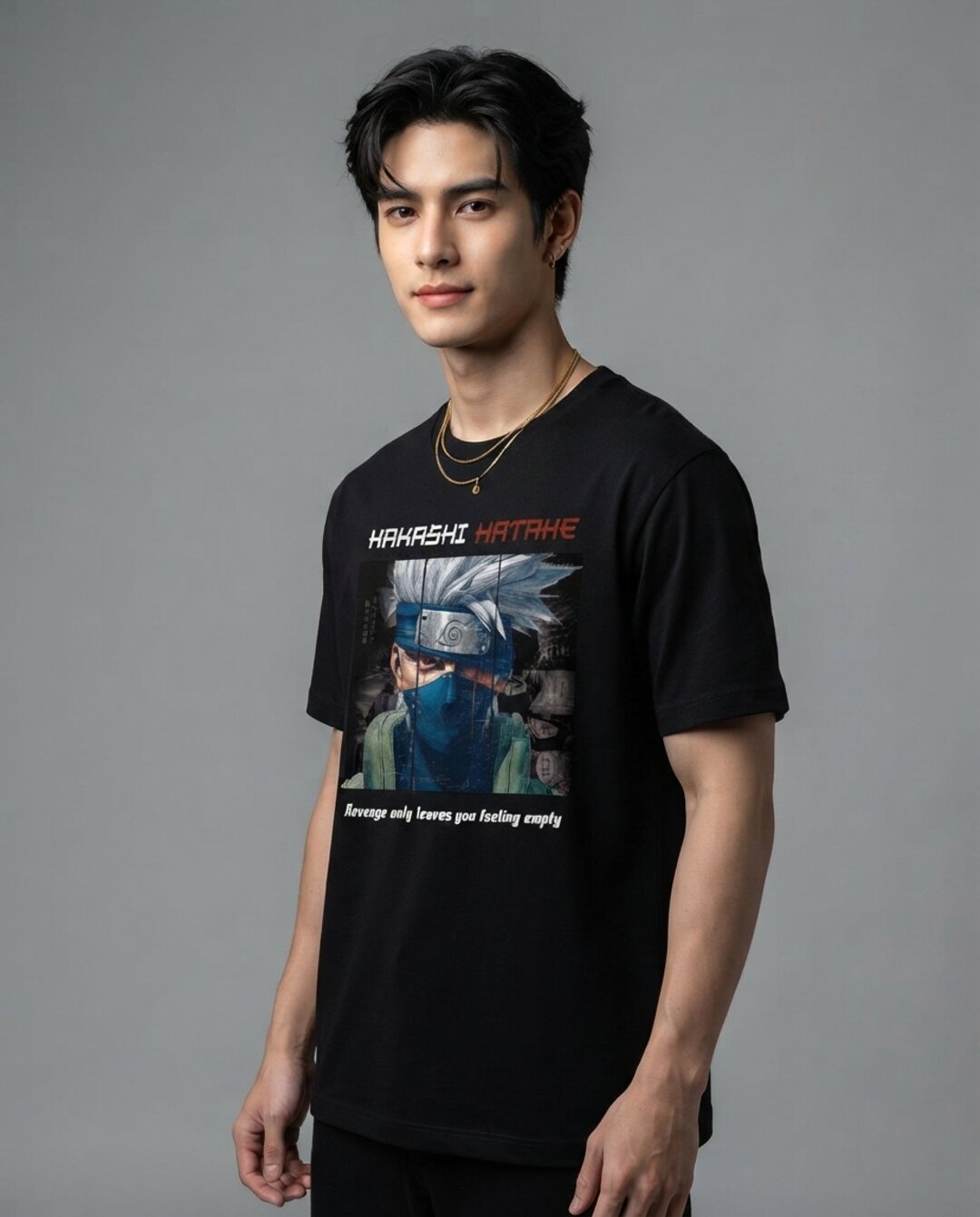 Moon Ninja Printed Round Neck Regular Pre-customized Tshirt for Men