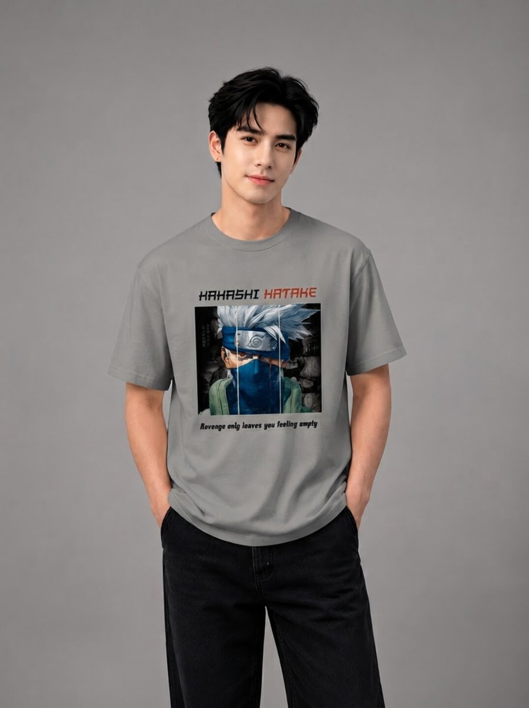 Moon Ninja Printed Round Neck Regular Pre-customized Tshirt for Men