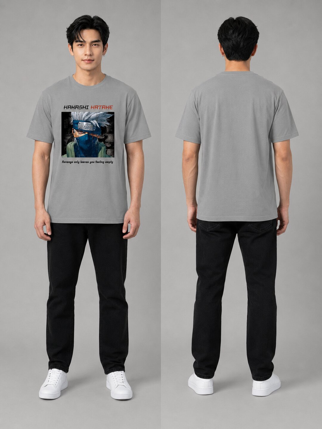 Moon Ninja Printed Round Neck Regular Pre-customized Tshirt for Men
