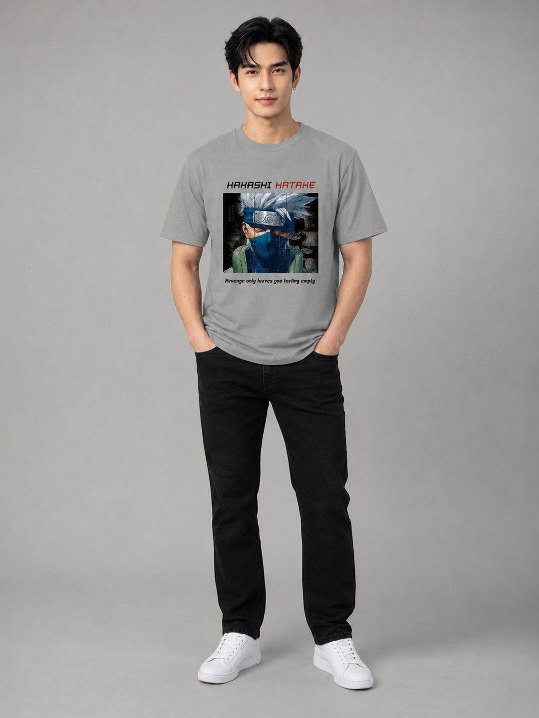 Moon Ninja Printed Round Neck Regular Pre-customized Tshirt for Men
