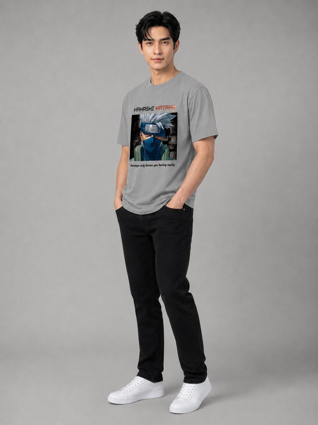 Moon Ninja Printed Round Neck Regular Pre-customized Tshirt for Men