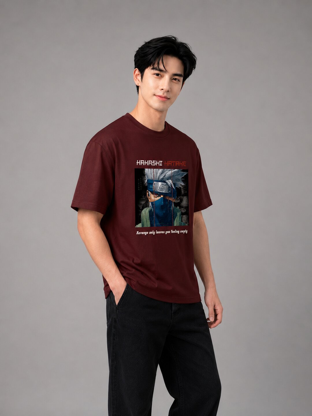 Moon Ninja Printed Round Neck Regular Pre-customized Tshirt for Men