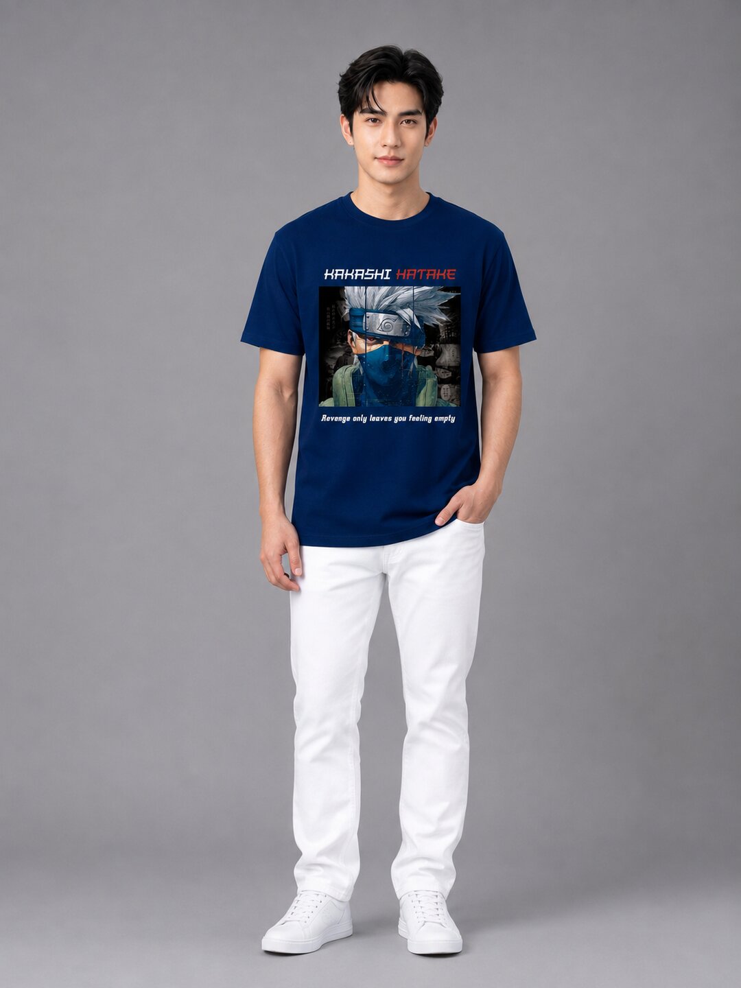 Moon Ninja Printed Round Neck Regular Pre-customized Tshirt for Men