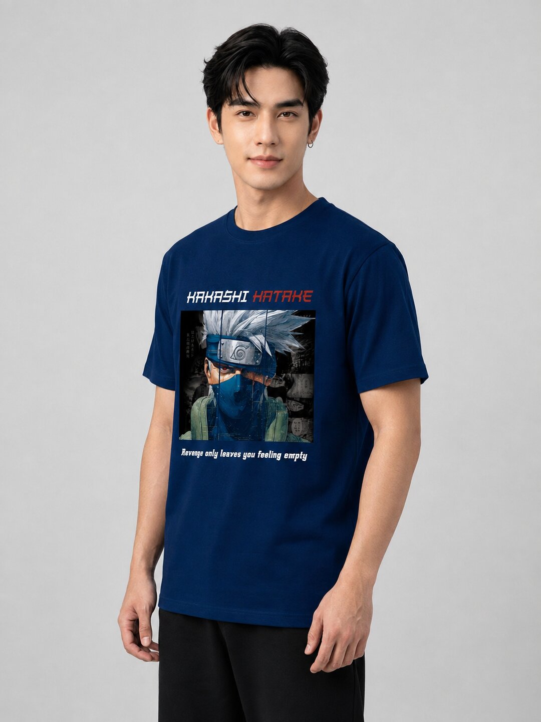 Moon Ninja Printed Round Neck Regular Pre-customized Tshirt for Men
