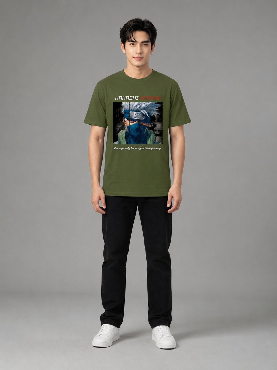 Moon Ninja Printed Round Neck Regular Pre-customized Tshirt for Men