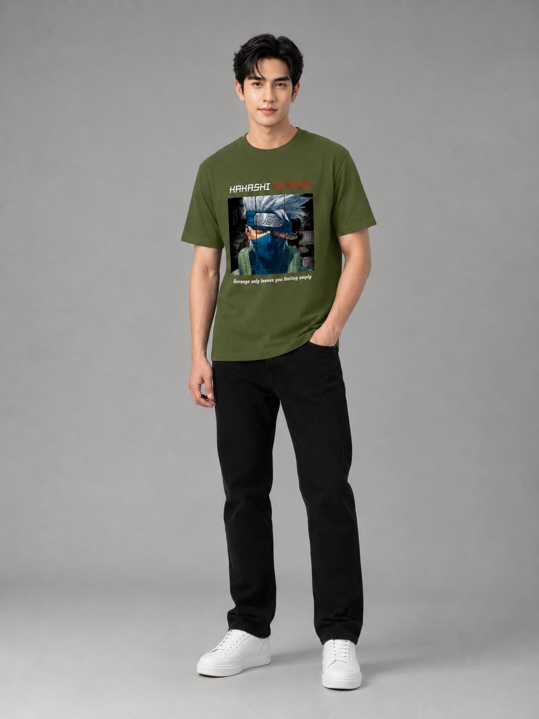 Moon Ninja Printed Round Neck Regular Pre-customized Tshirt for Men