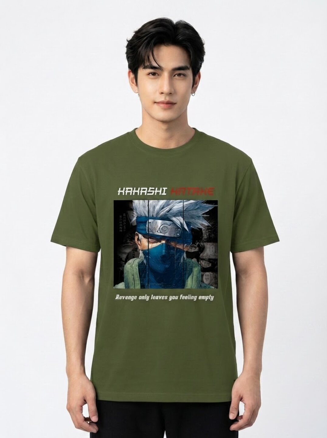 Moon Ninja Printed Round Neck Regular Pre-customized Tshirt for Men