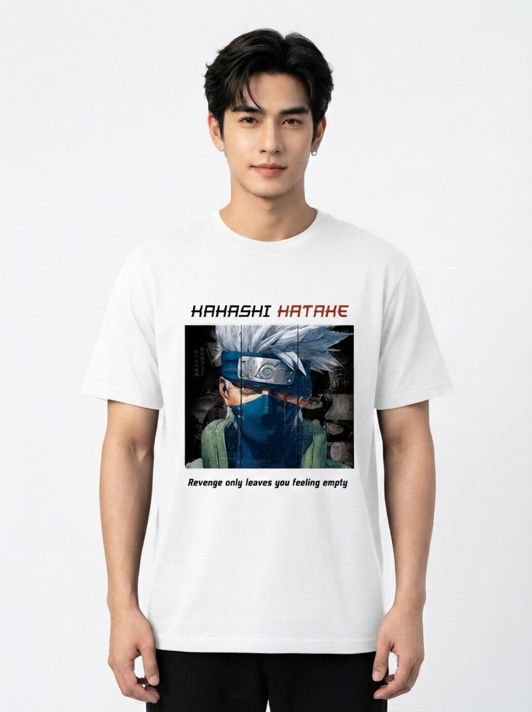 Moon Ninja Printed Round Neck Regular Pre-customized Tshirt for Men