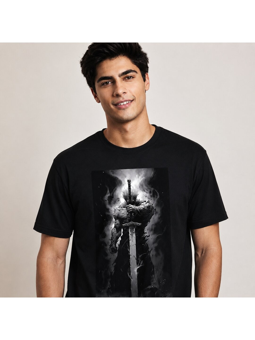 Battle Chibi Printed Round Neck Regular Pre-customized Tshirt for Men