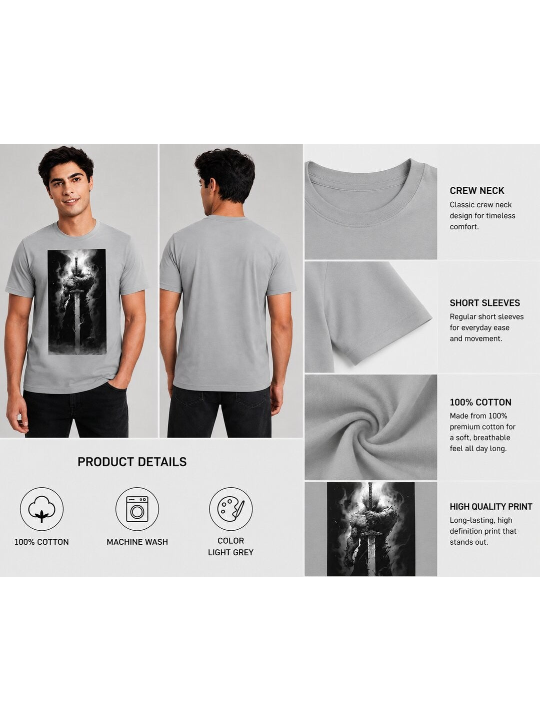 Battle Chibi Printed Round Neck Regular Pre-customized Tshirt for Men