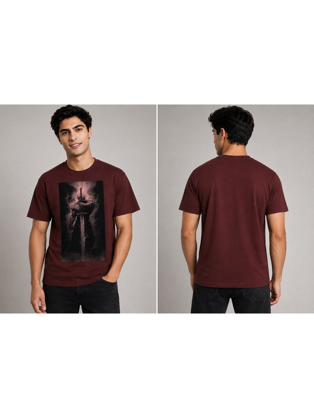 Battle Chibi Printed Round Neck Regular Pre-customized Tshirt for Men