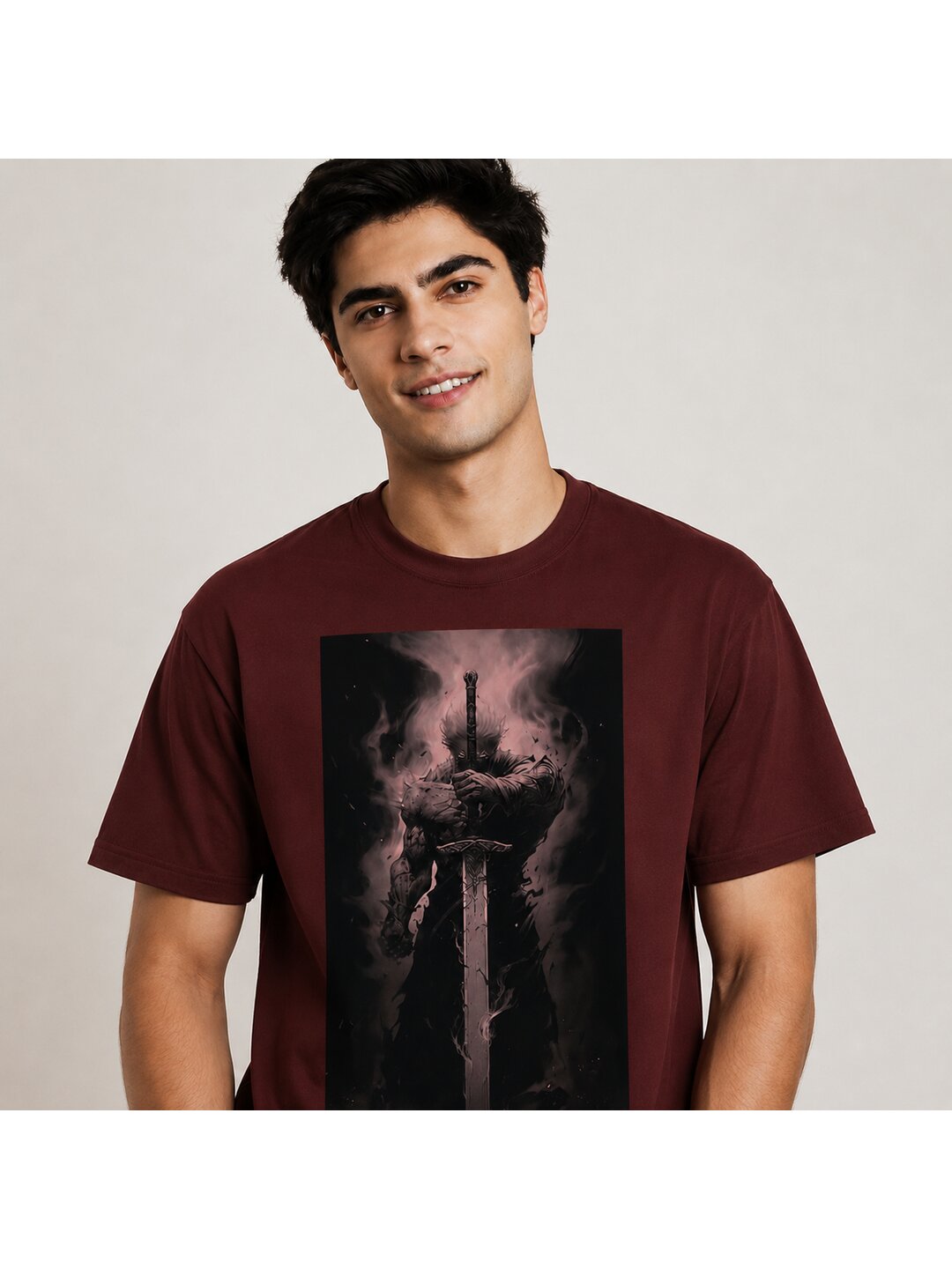 Anime 09 Printed Round Neck Regular Pre customized Tshirt for Men