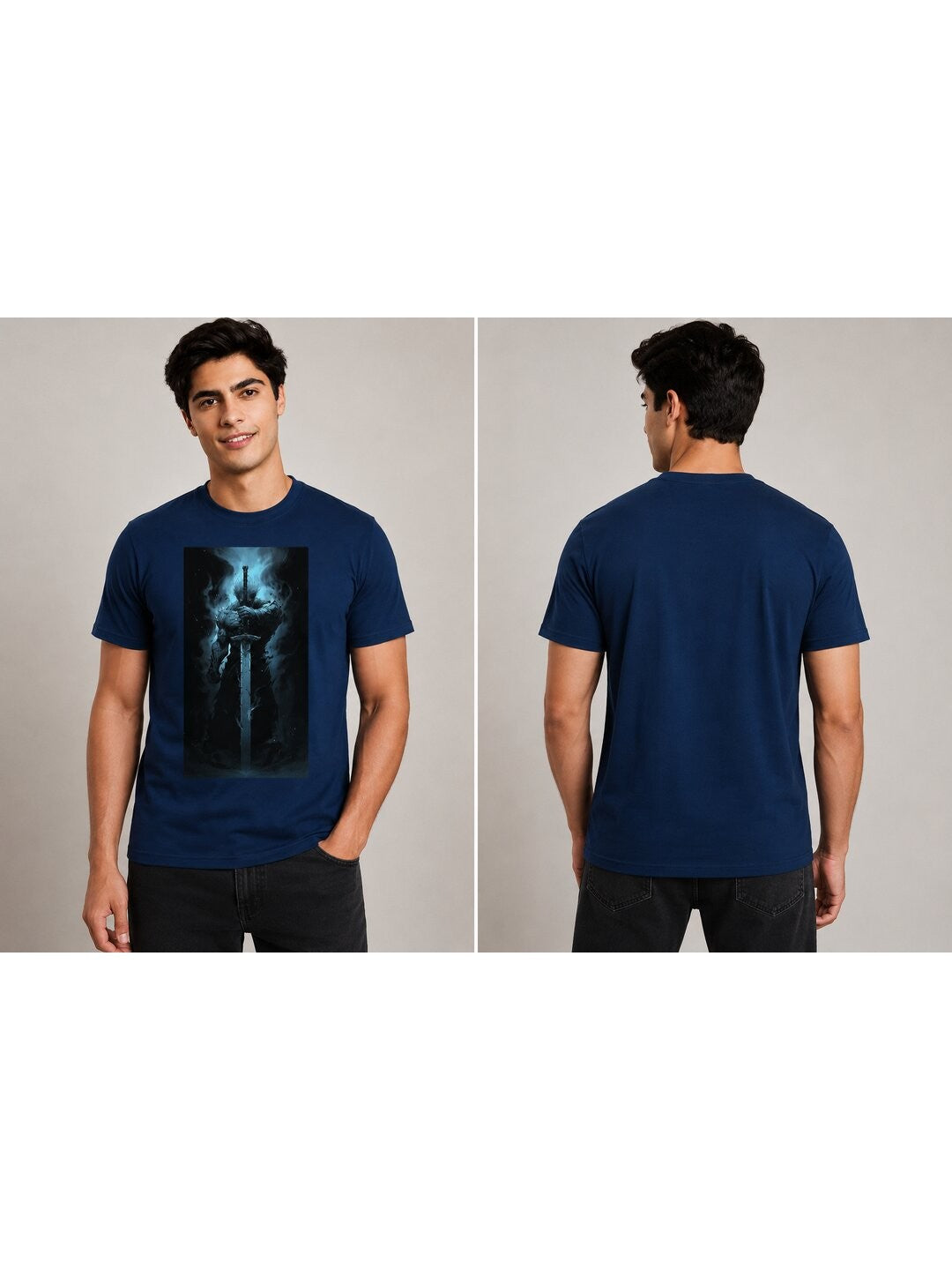 Battle Chibi Printed Round Neck Regular Pre-customized Tshirt for Men
