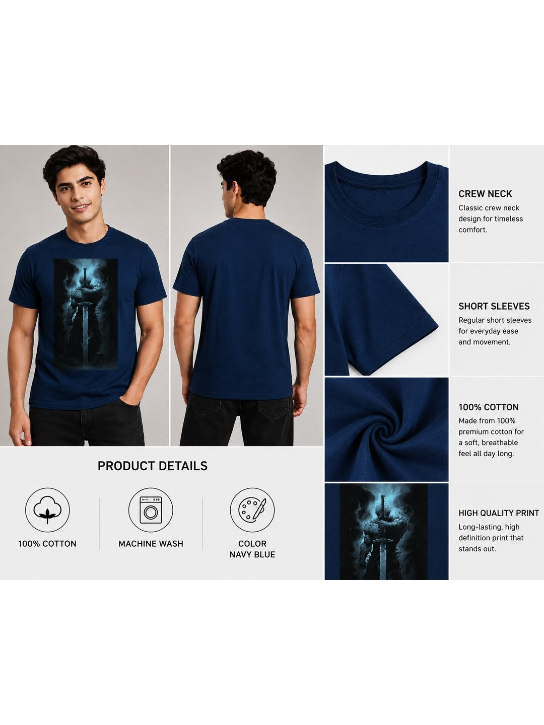 Battle Chibi Printed Round Neck Regular Pre-customized Tshirt for Men