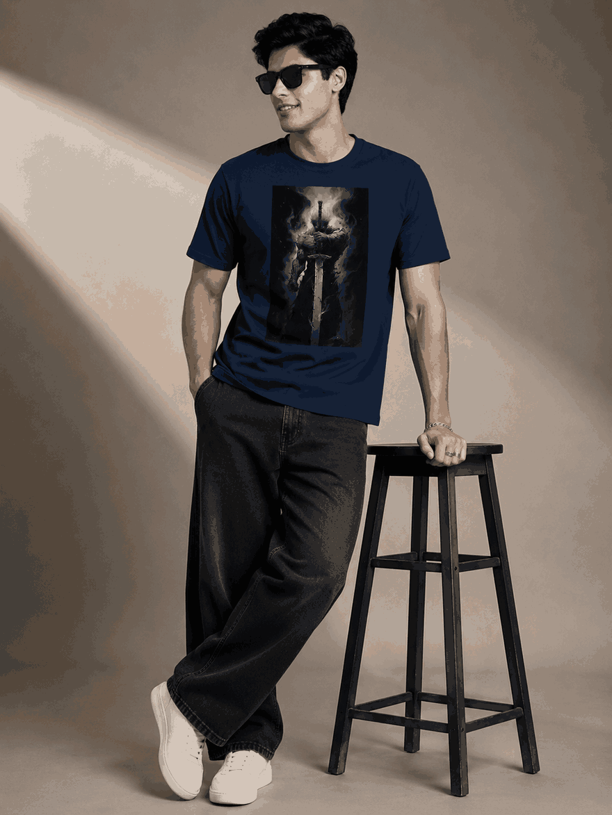 Battle Chibi Printed Round Neck Regular Pre-customized Tshirt for Men