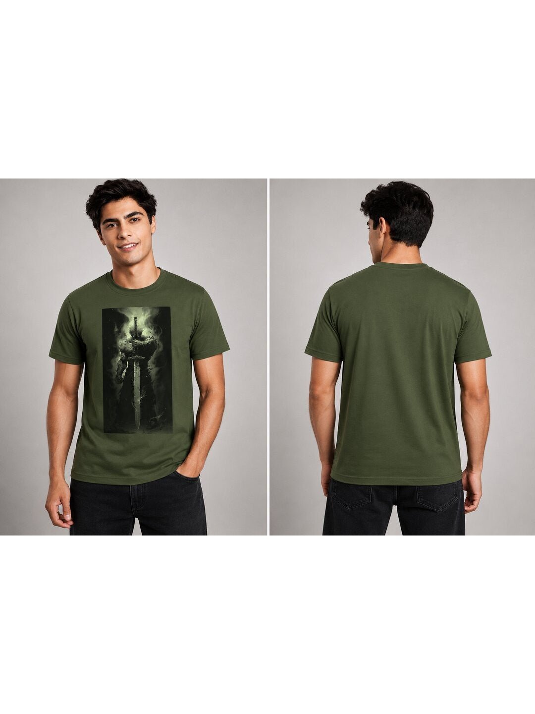 Battle Chibi Printed Round Neck Regular Pre-customized Tshirt for Men