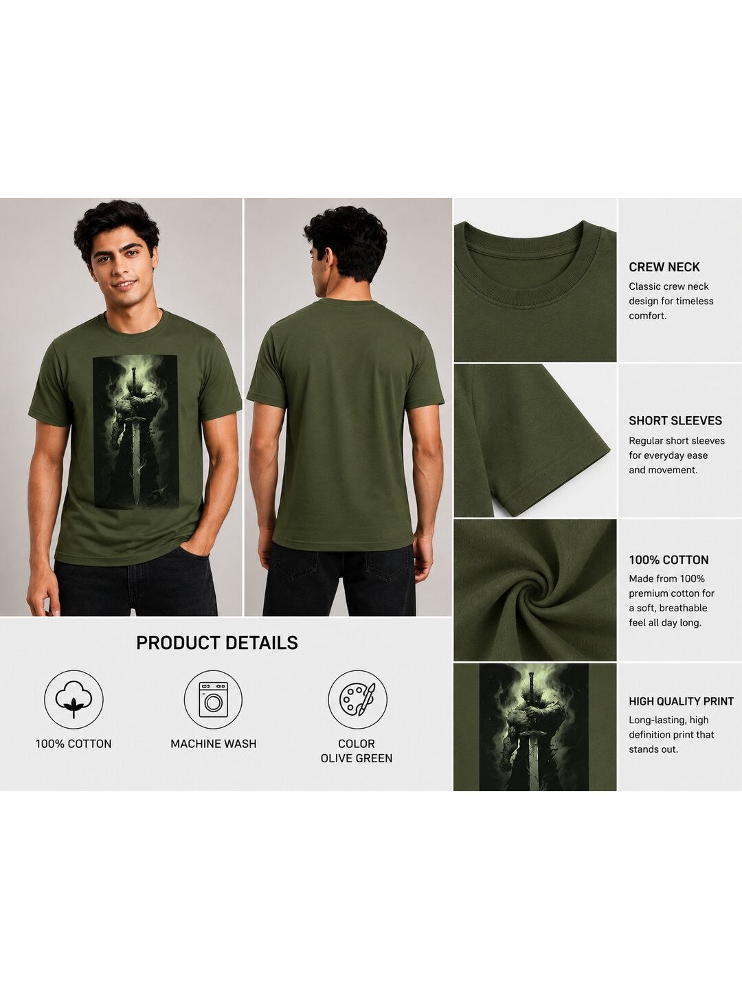 Battle Chibi Printed Round Neck Regular Pre-customized Tshirt for Men