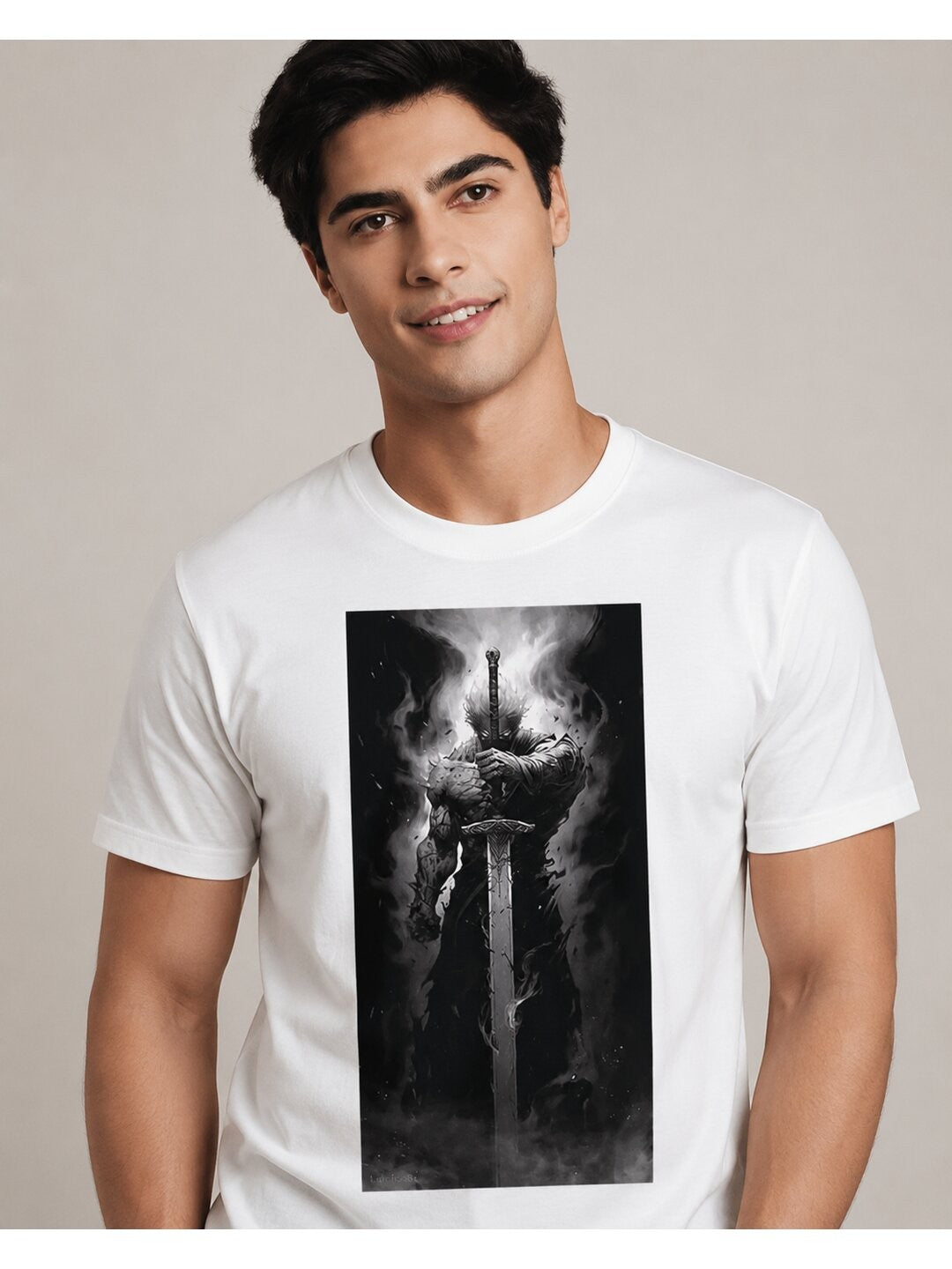 Battle Chibi Printed Round Neck Regular Pre-customized Tshirt for Men