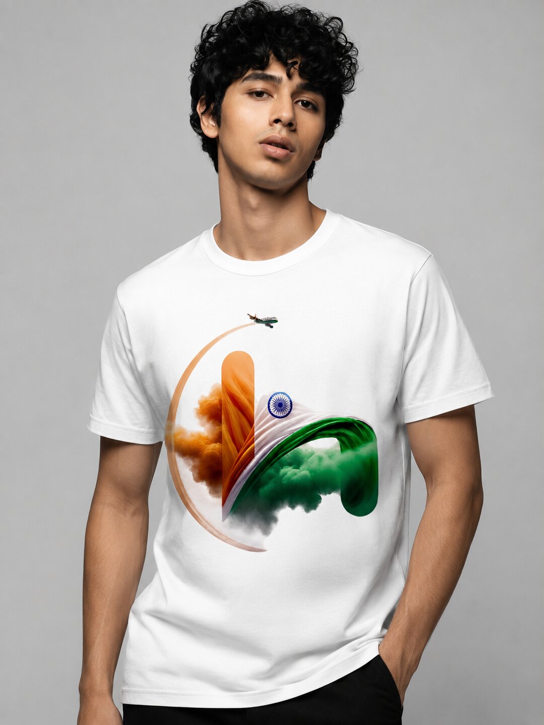 India high Printed Round Neck Regular Pre-customized Tshirt for Men