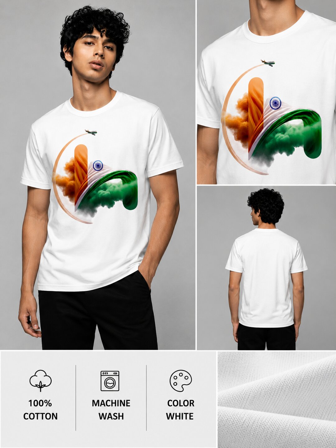 India high Printed Round Neck Regular Pre-customized Tshirt for Men