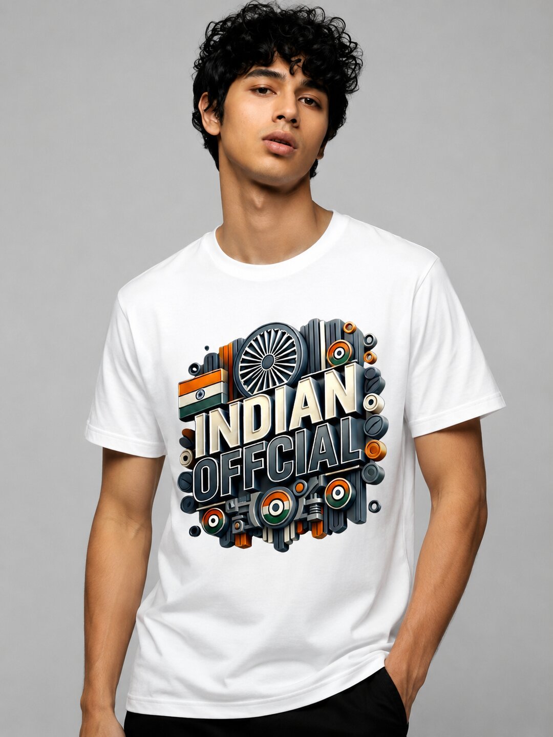 India March Printed Round Neck Regular Pre-customized Tshirt for Men