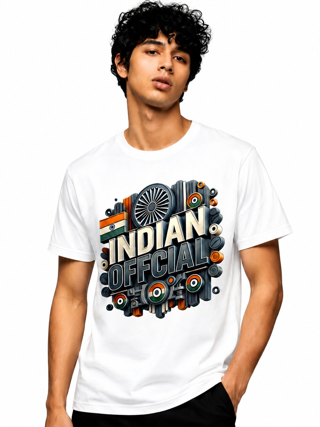 India March Printed Round Neck Regular Pre-customized Tshirt for Men