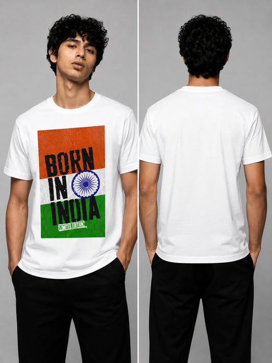 Desi Roots Printed Round Neck Regular Pre-customized Tshirt for Men
