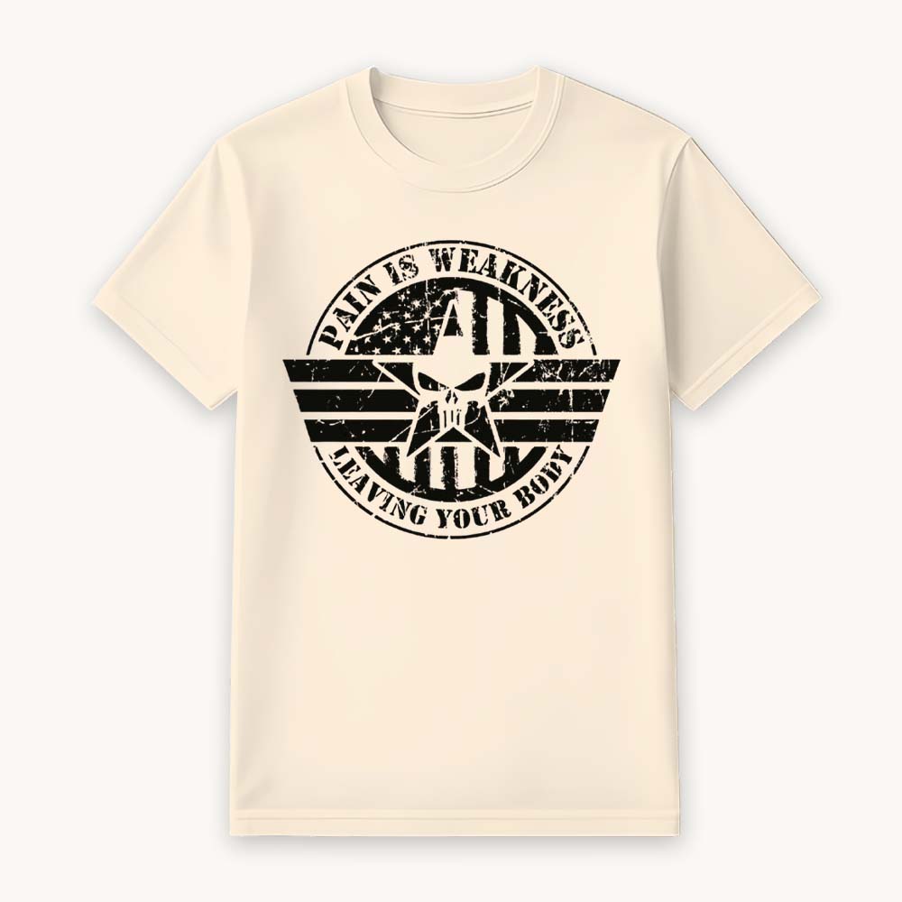 Pain is Weakness Printed Round Neck Regular Pre-customized Tshirt for Men