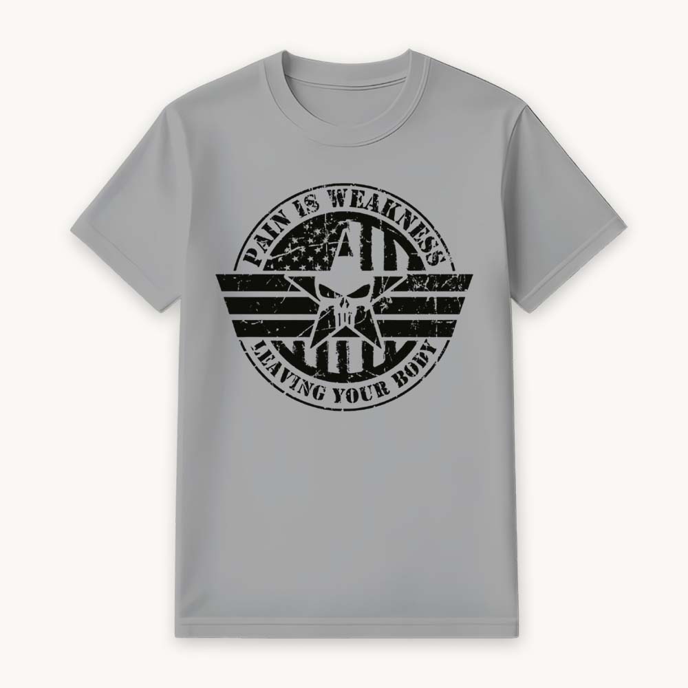Pain is Weakness Printed Round Neck Regular Pre-customized Tshirt for Men