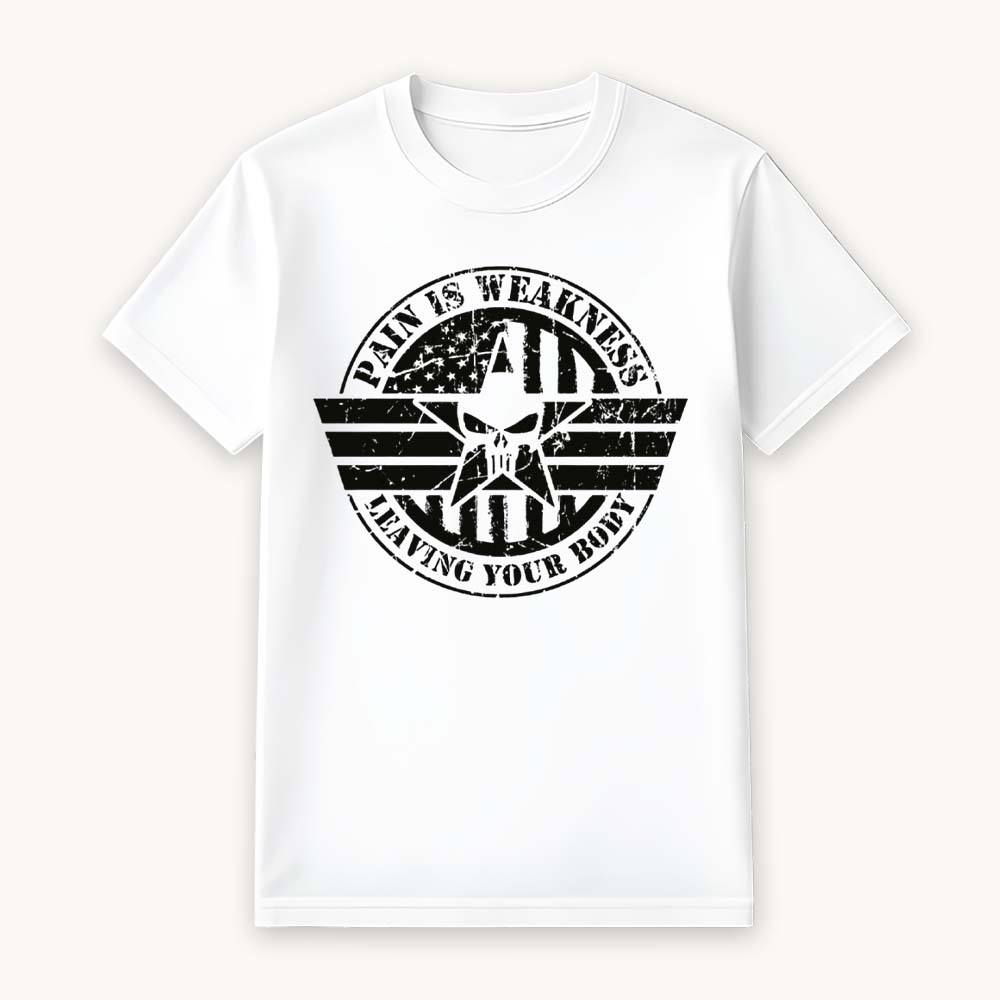 Pain is Weakness Printed Round Neck Regular Pre-customized Tshirt for Men