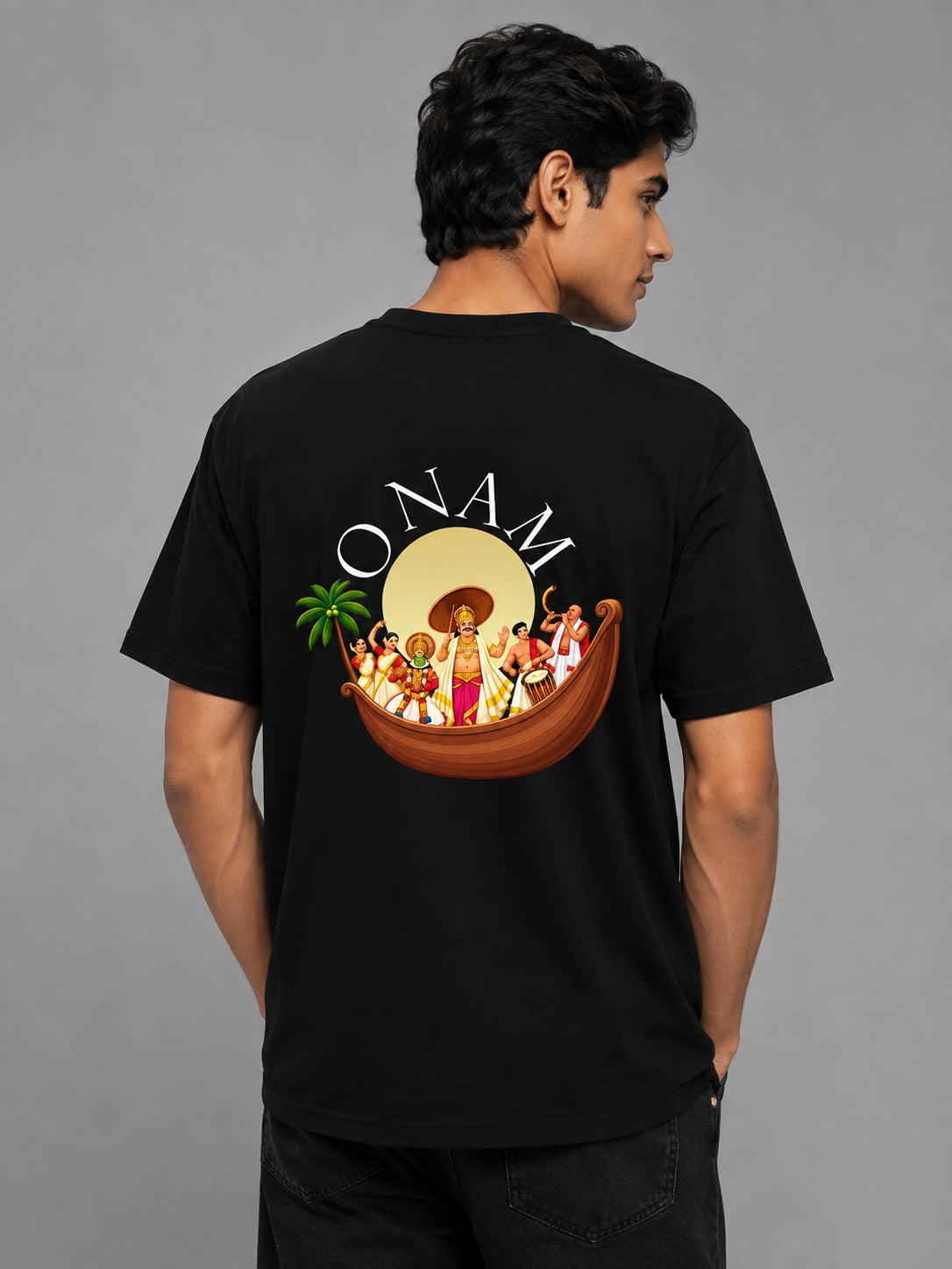 Mahabali Printed Round Neck Regular Pre-customized Tshirt for Men