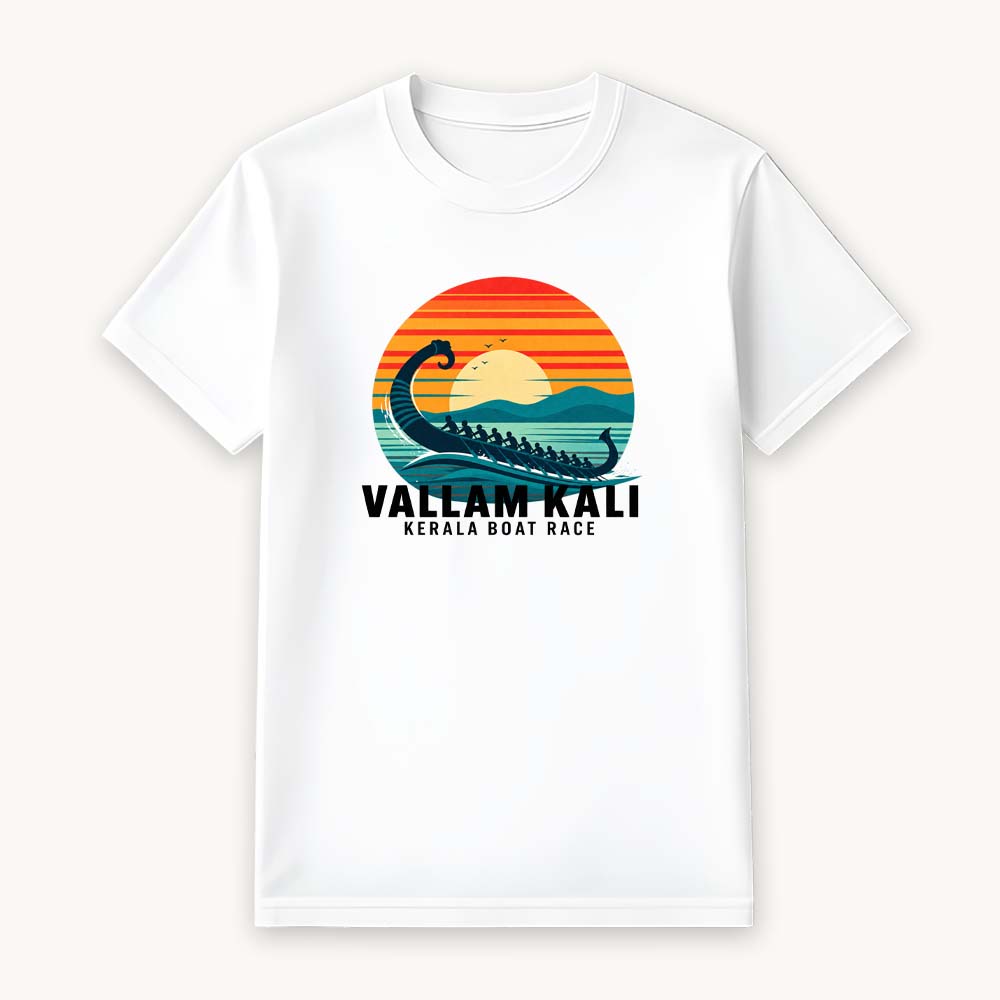 Vallamkali Printed Round Neck Regular Pre-customized Tshirt for Men