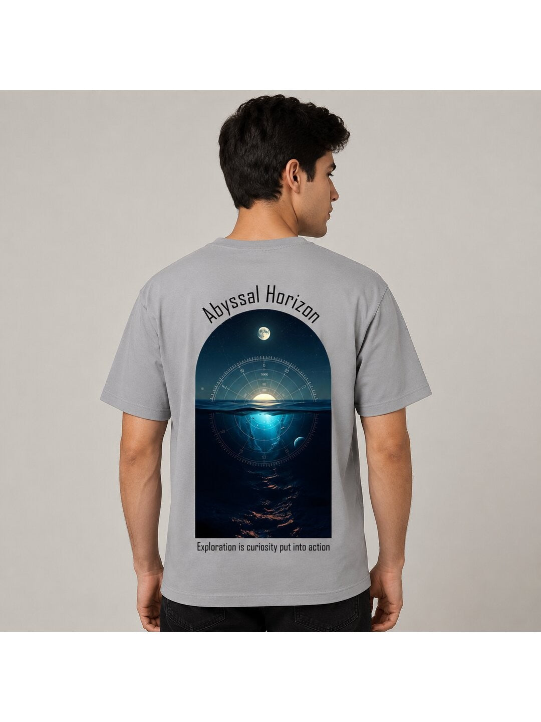 Celestial Glow Printed Round Neck Regular Pre-customized Tshirt for Men