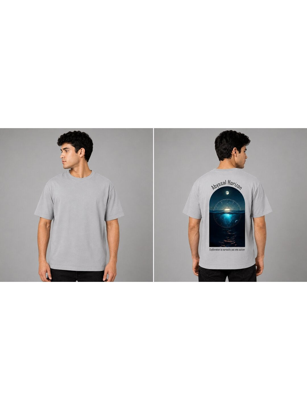 Celestial Glow Printed Round Neck Regular Pre-customized Tshirt for Men