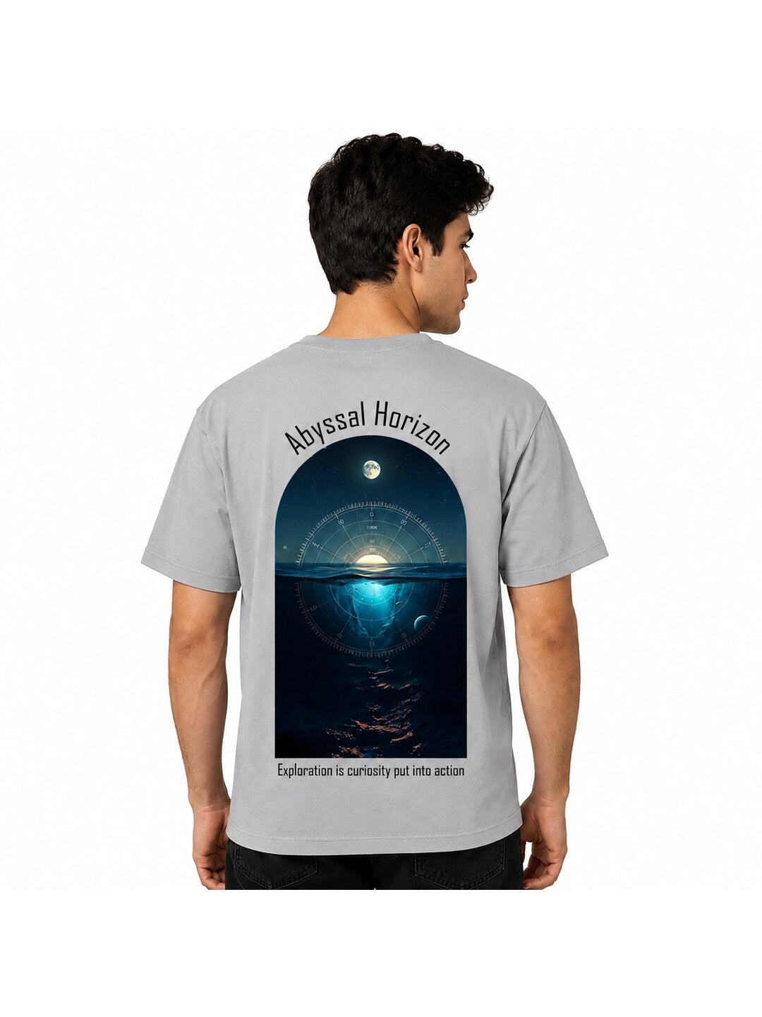 Celestial Glow Printed Round Neck Regular Pre-customized Tshirt for Men
