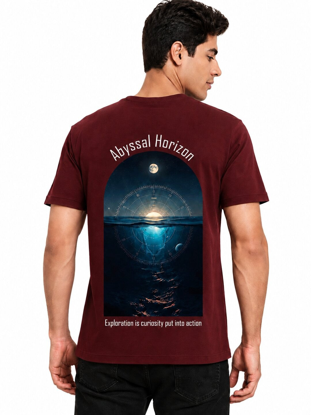 Celestial Glow Printed Round Neck Regular Pre-customized Tshirt for Men