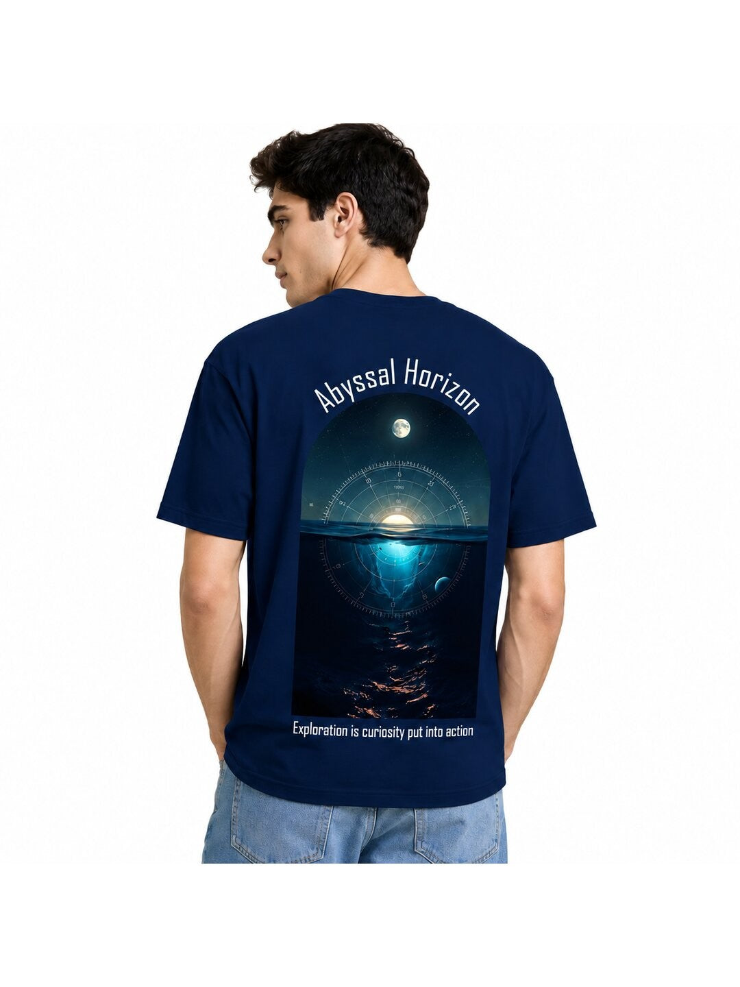 Celestial Glow Printed Round Neck Regular Pre-customized Tshirt for Men