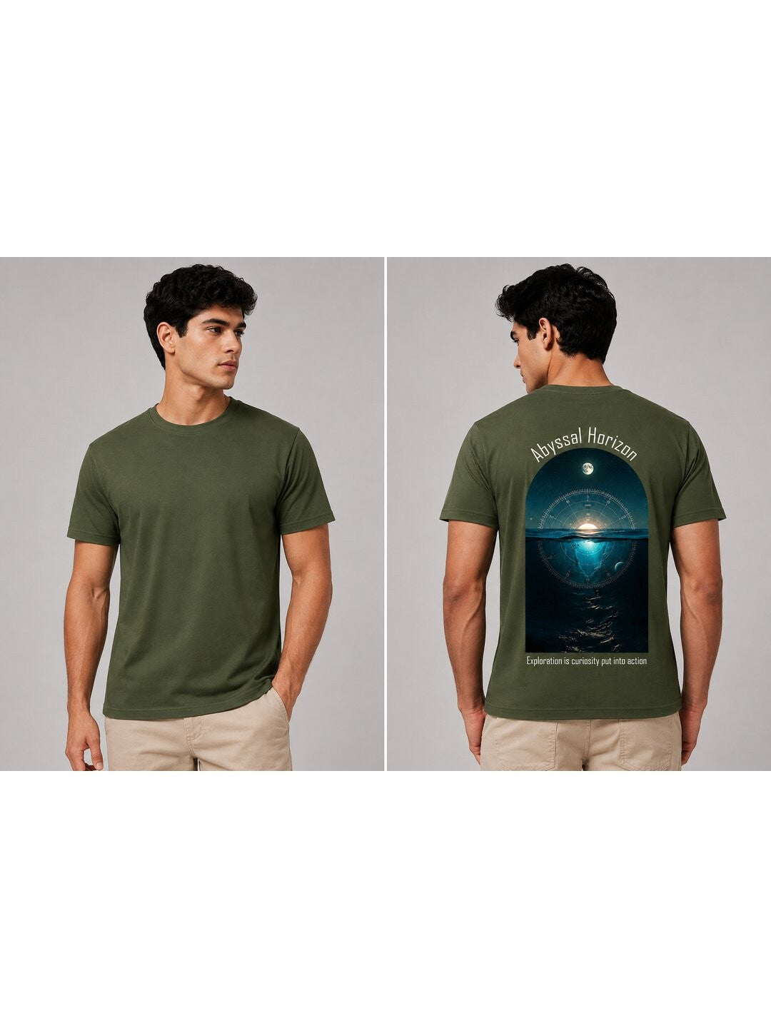 Celestial Glow Printed Round Neck Regular Pre-customized Tshirt for Men