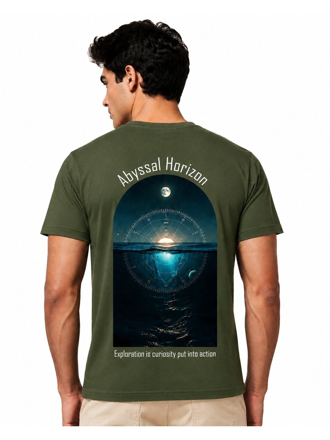 Celestial Glow Printed Round Neck Regular Pre-customized Tshirt for Men