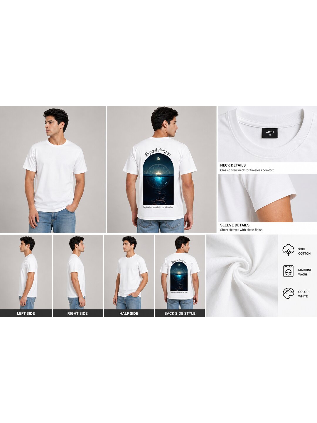 Celestial 09 Printed Round Neck Regular Pre customized Tshirt for Men