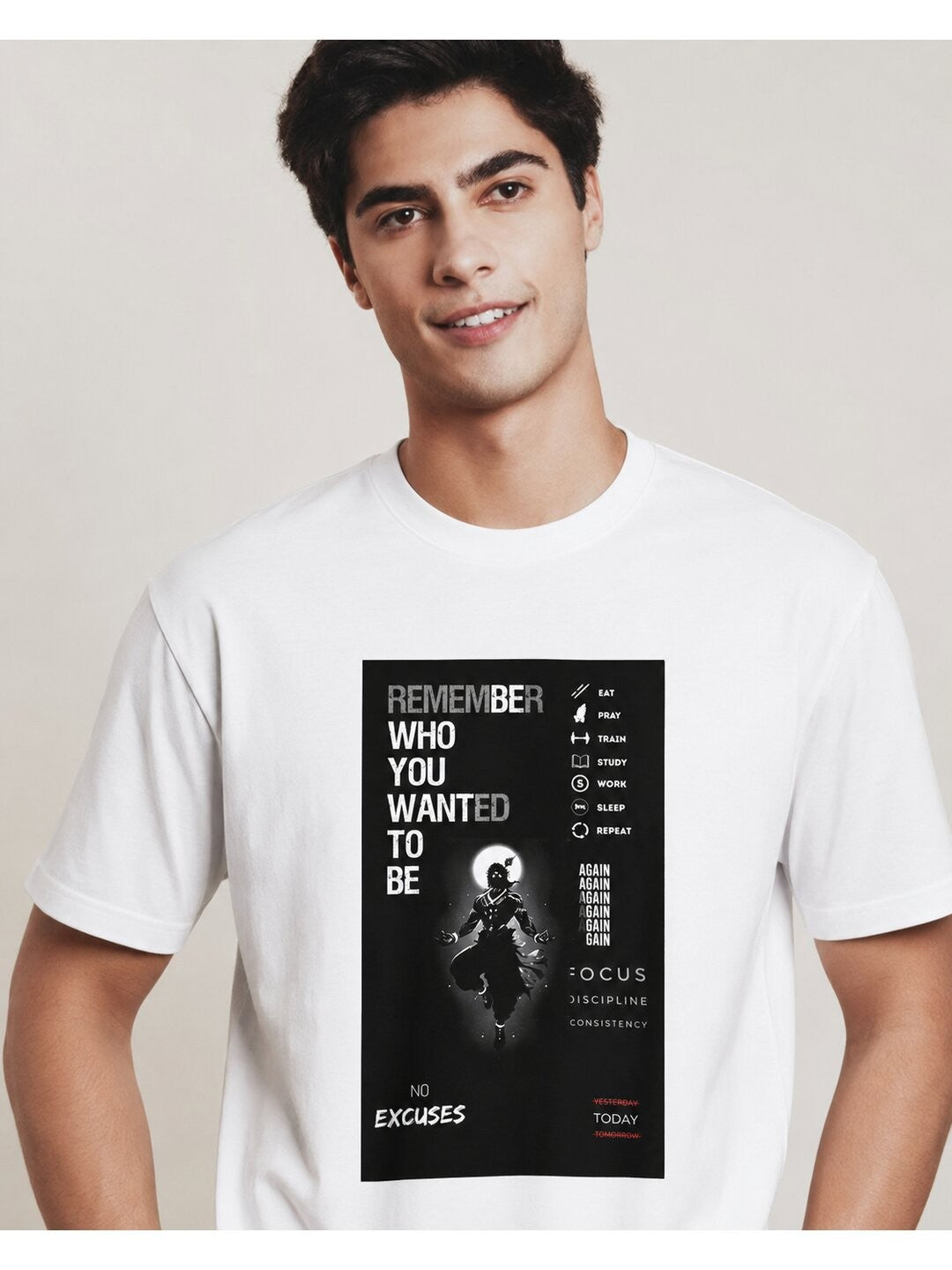 Identity Printed Round Neck Regular Pre-customized Tshirt for Men