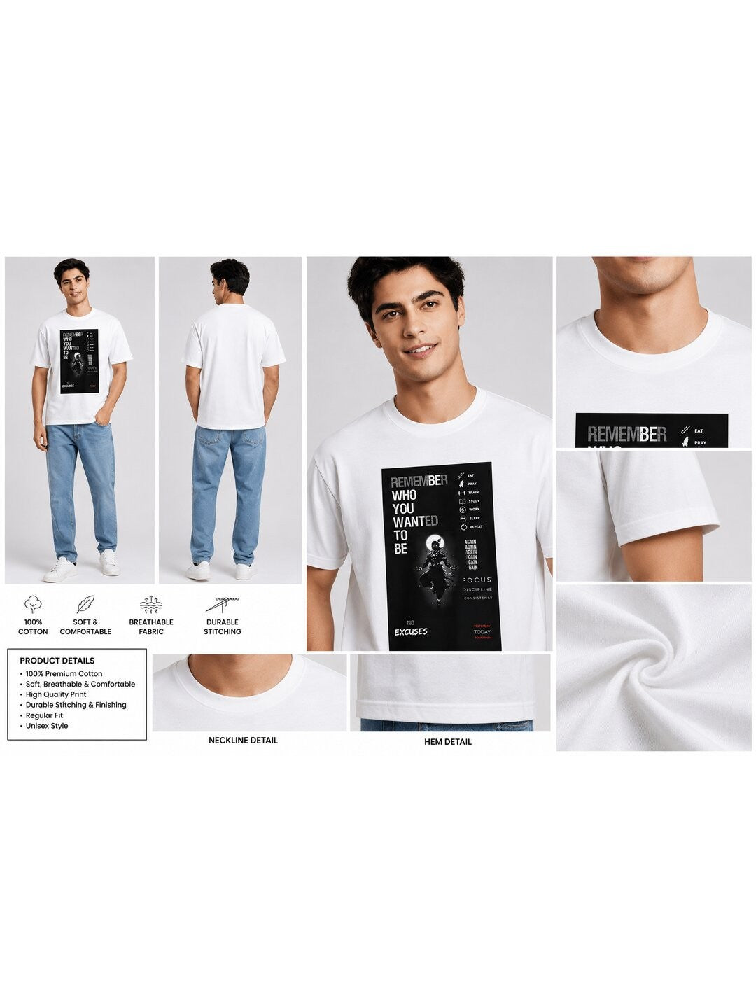 Identity Printed Round Neck Regular Pre-customized Tshirt for Men