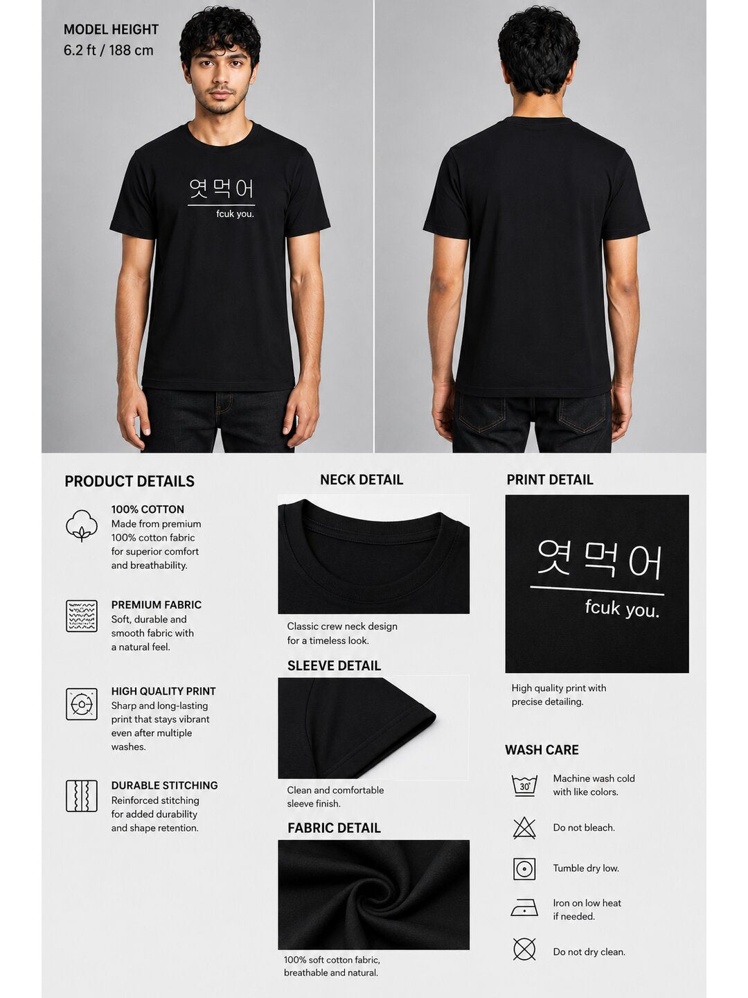 Bold Statement Printed Round Neck Regular Pre-customized Tshirt for Men