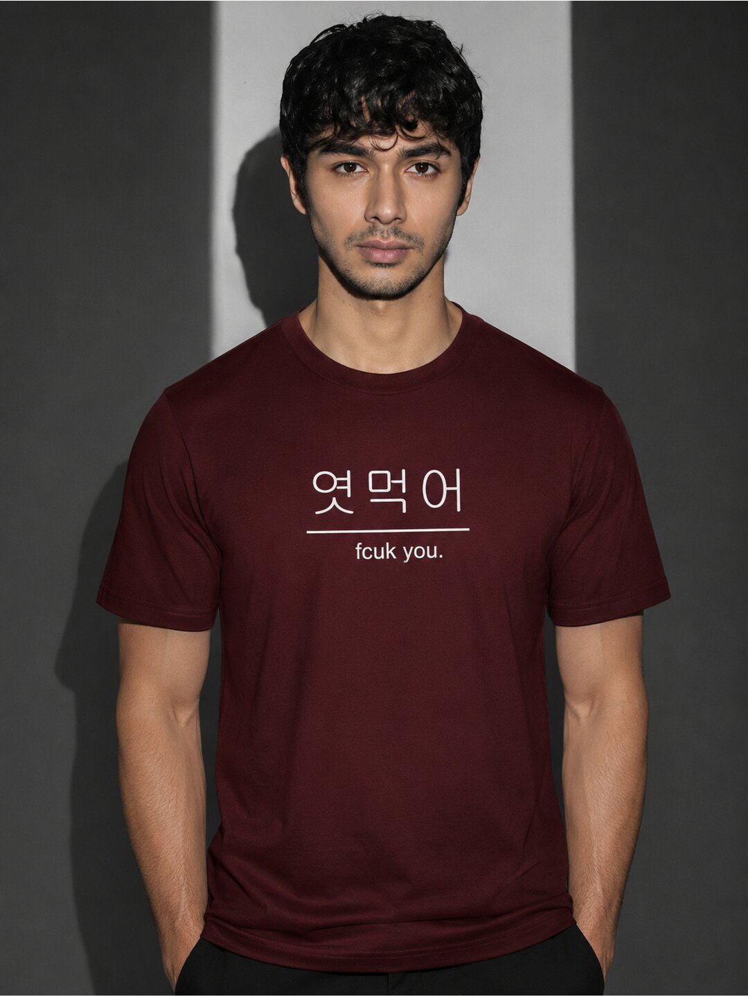 Korean 01 Printed Round Neck Regular Pre customized Tshirt for Men