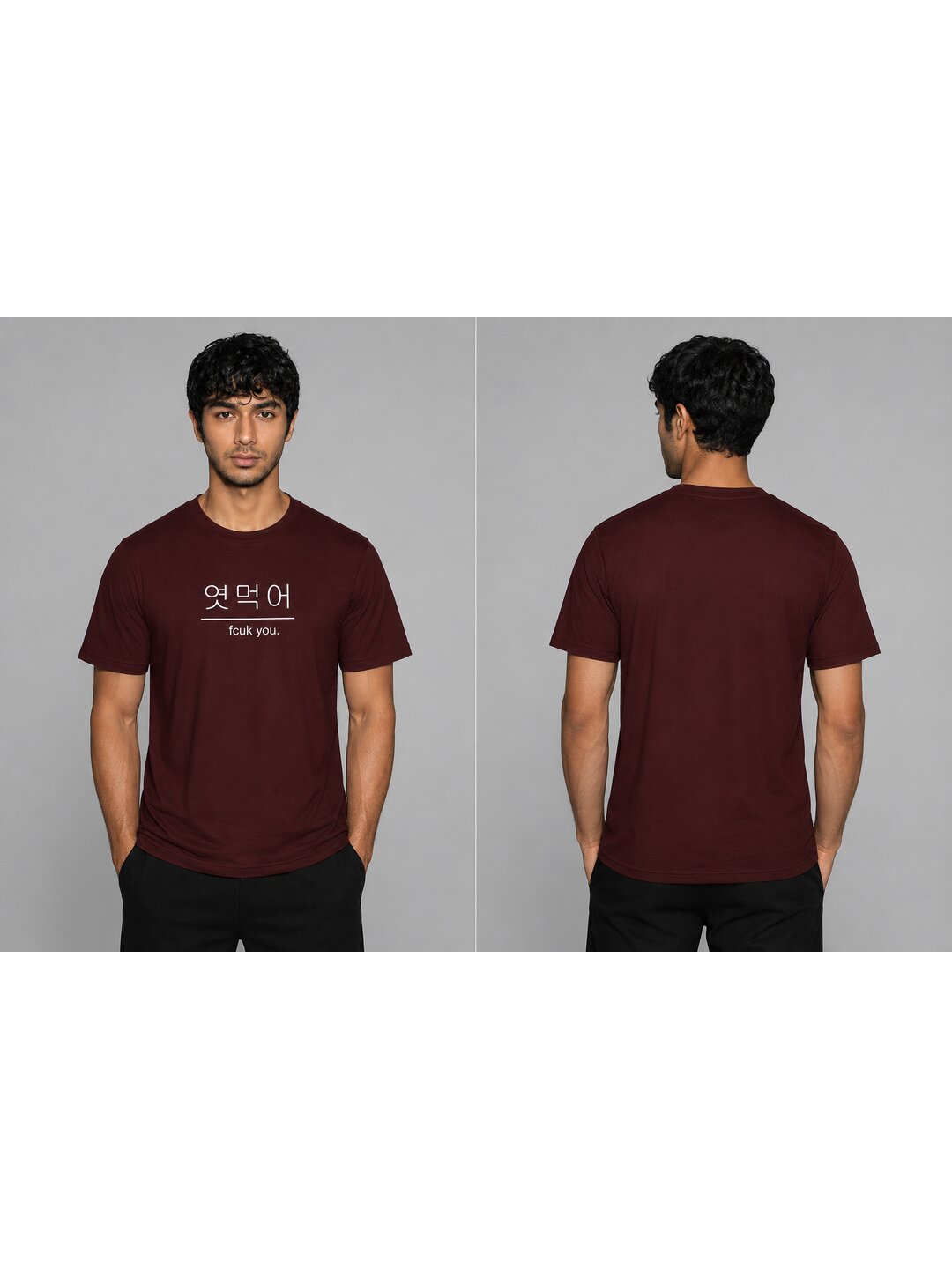 Korean 01 Printed Round Neck Regular Pre customized Tshirt for Men