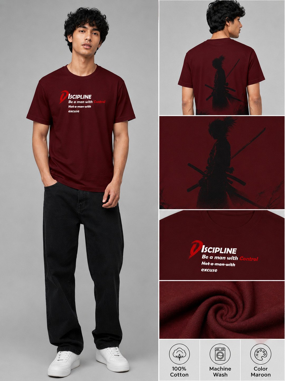 Neo Seoul Printed Round Neck Regular Pre-customized Tshirt for Men