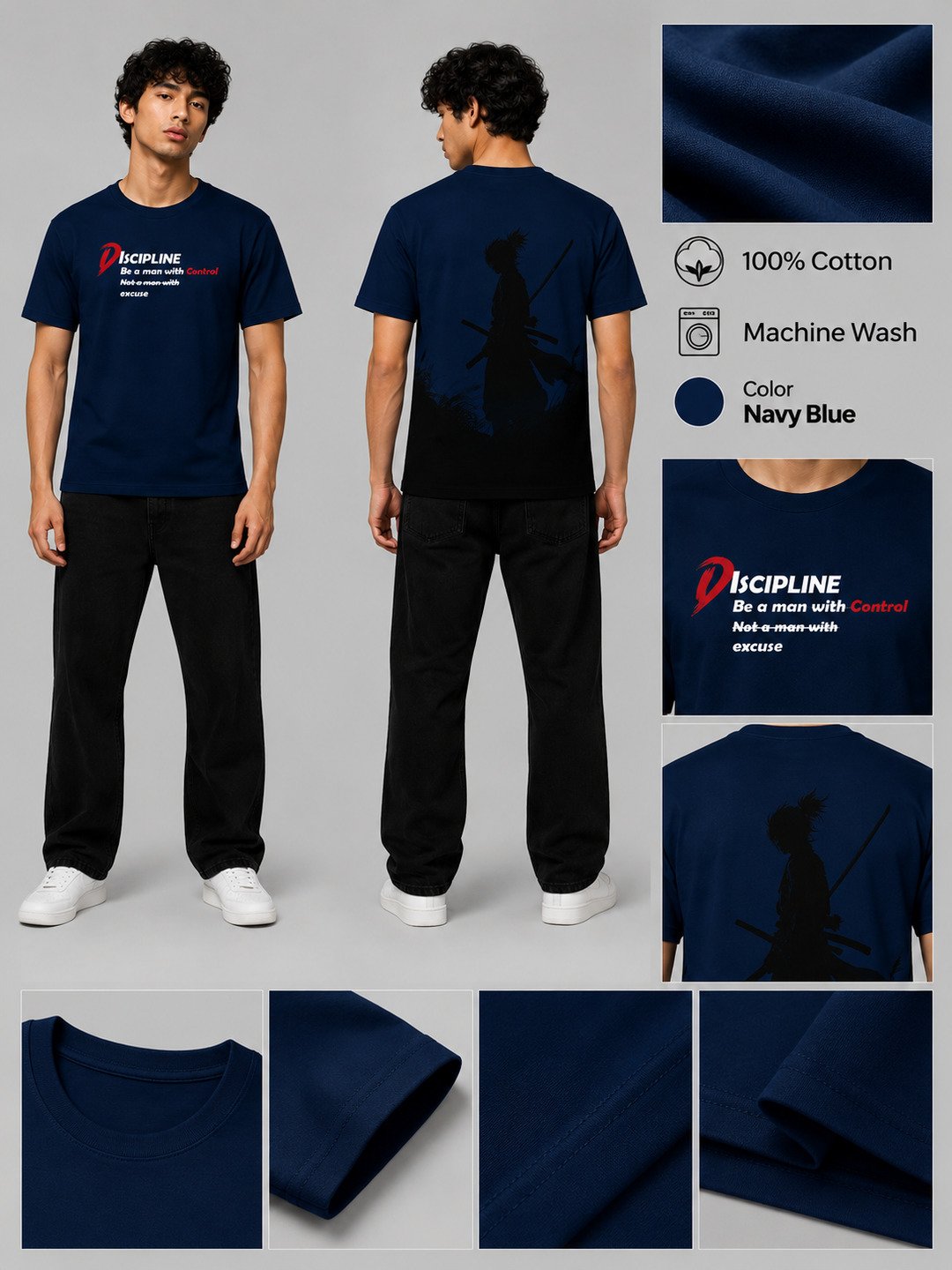 Neo Seoul Printed Round Neck Regular Pre-customized Tshirt for Men