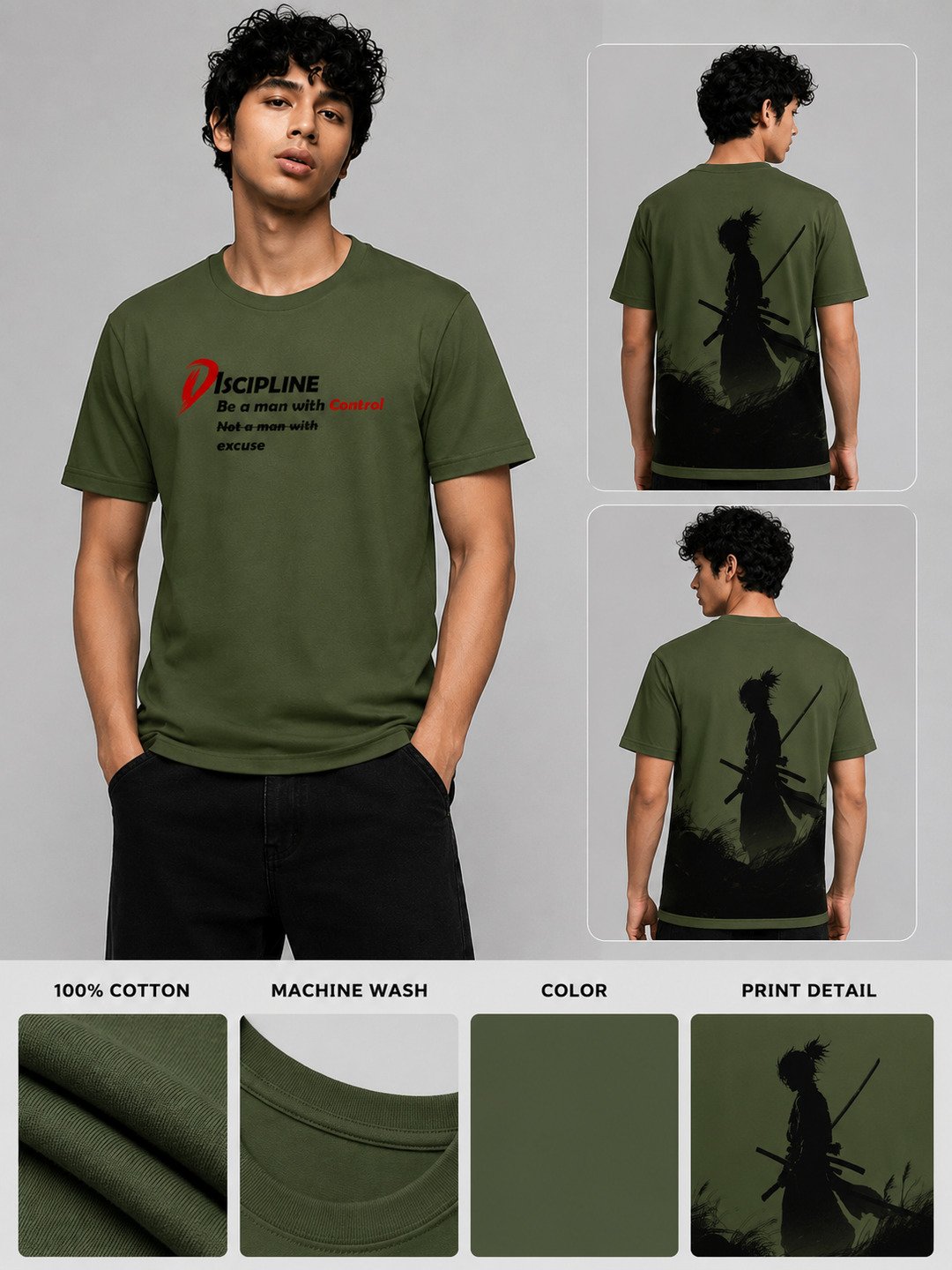Neo Seoul Printed Round Neck Regular Pre-customized Tshirt for Men