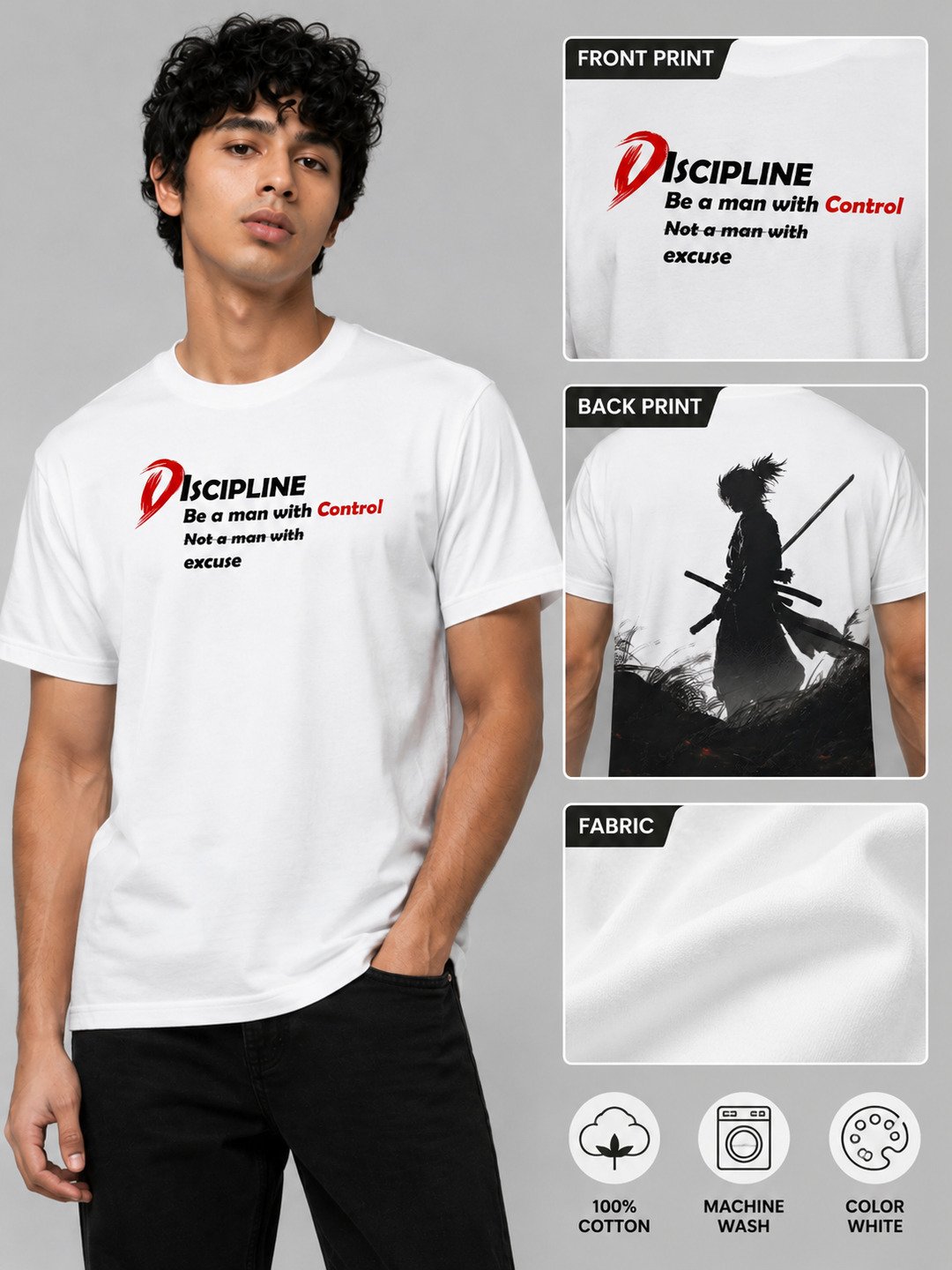 Neo Seoul Printed Round Neck Regular Pre-customized Tshirt for Men
