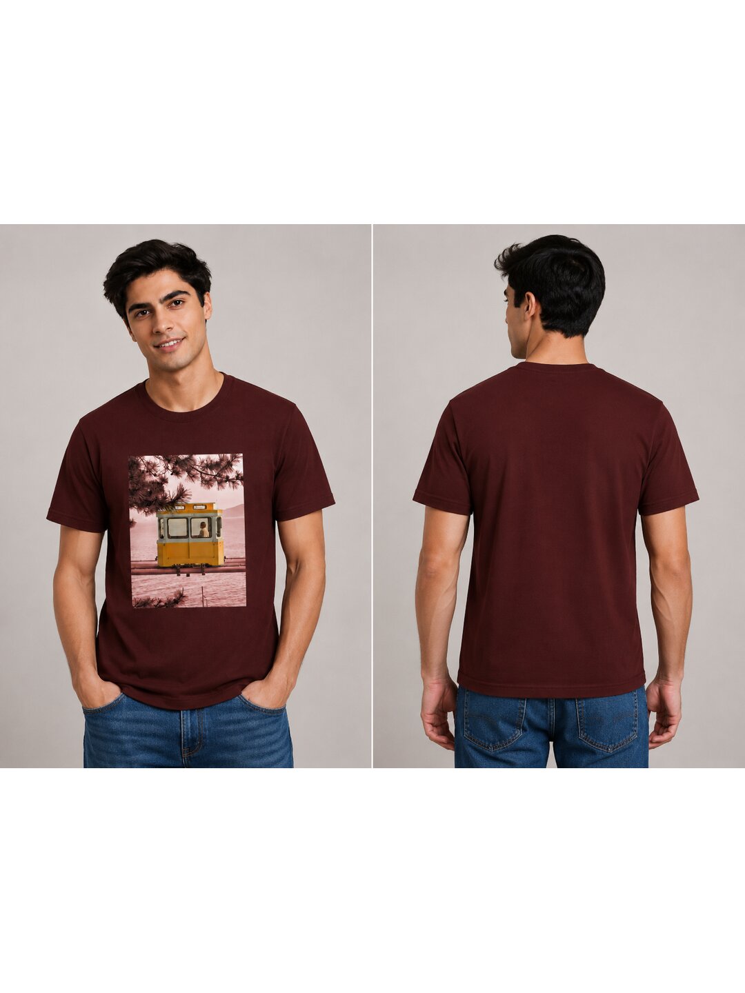 Asthetic 06 Printed Round Neck Regular Pre customized Tshirt for Men